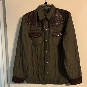 Double D Ranch Olive and Brown Quilted Blazer